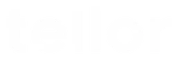 Tellor logo, white wordmark version, on a transparent background