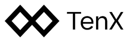 Tenx logo, black wordmark version, on a transparent background