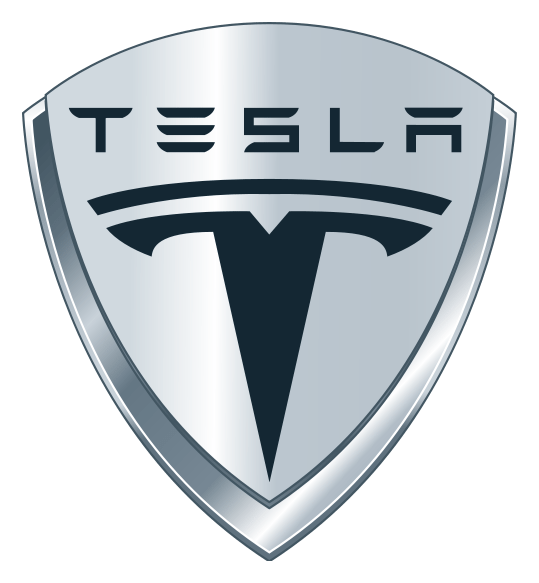 Tesla Motors logo, monochrome icon version, on a transparent background