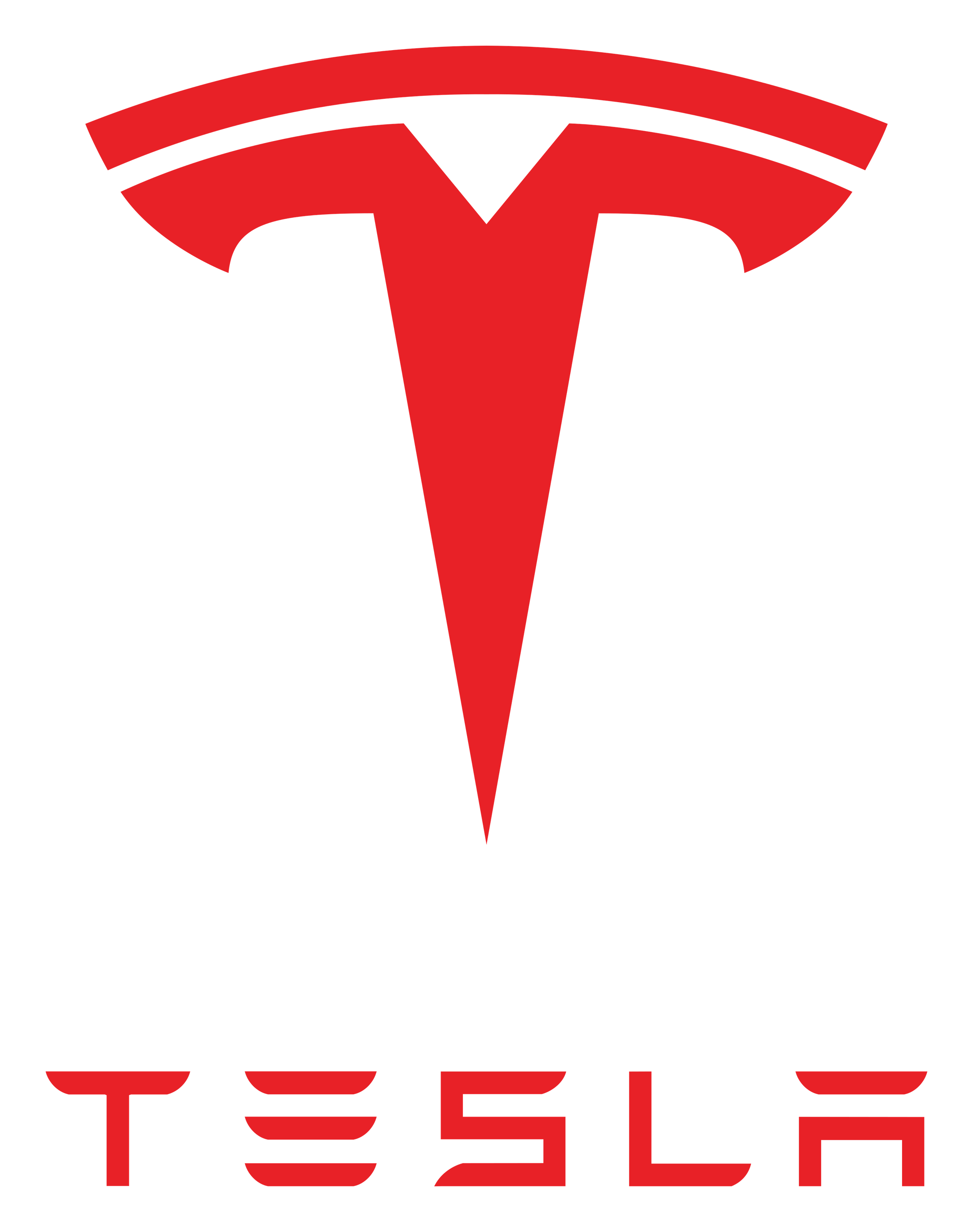 Tesla logo on a transparent background