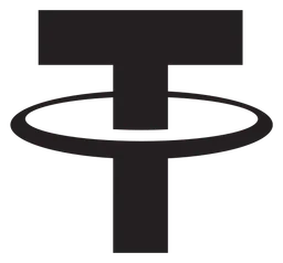 Tether Gold logo, black icon version, on a transparent background
