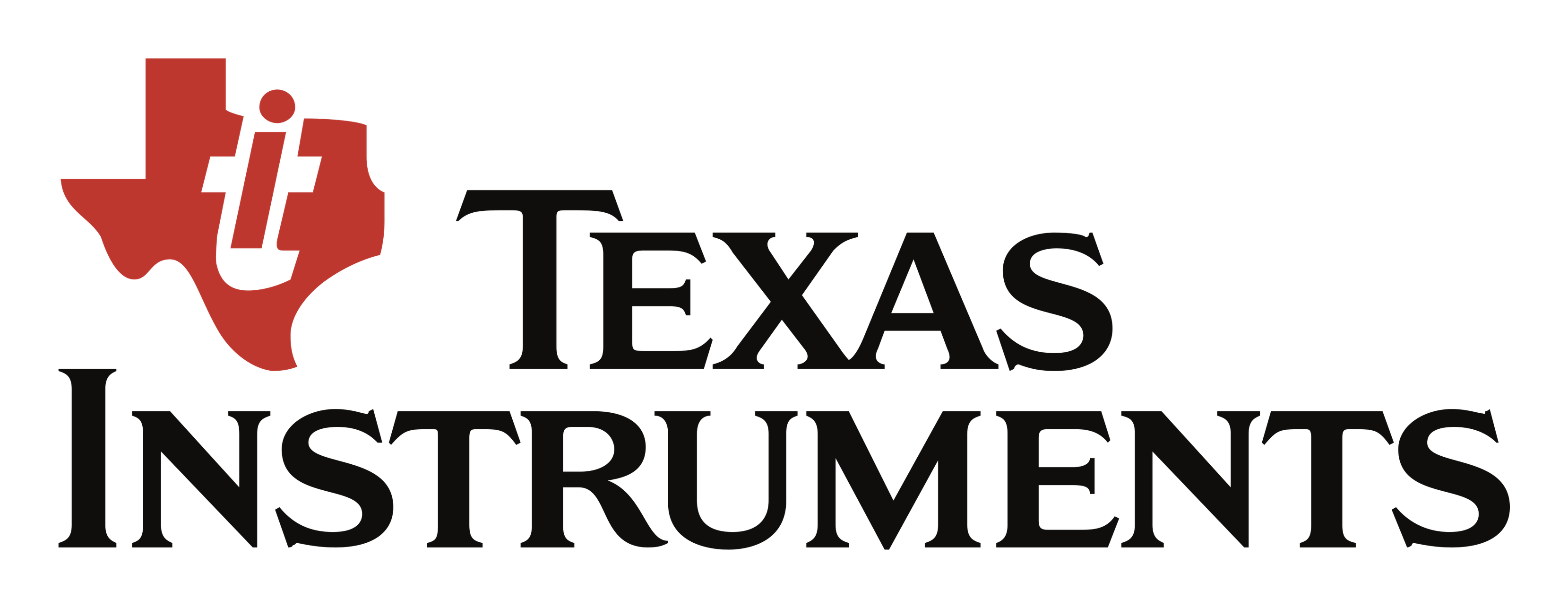 Texas Instruments logo on a transparent background