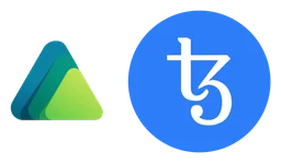 Tezos logo, horizontal version, on a transparent background