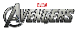 The Avengers logo, monochrome wordmark version, on a transparent background