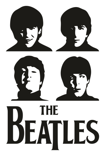 The Beatles logo, black version, on a transparent background