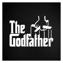 Logo de The Godfather, versión icono negro, sobre fondo transparente