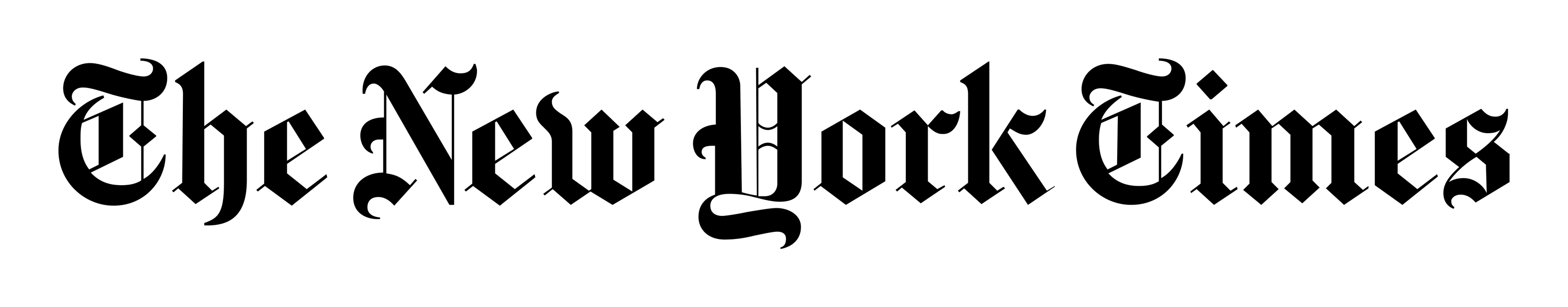 The New York Times logo on a transparent background