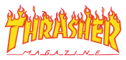 Logo da Thrasher, versão horizontal, em fundo transparente