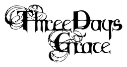 Three Days Grace のロゴ、ブラックバージョン（背景透過）
