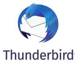 Thunderbird logo, horizontal version, on a transparent background