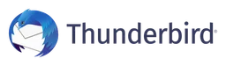 Thunderbird logo, wordmark version, on a transparent background