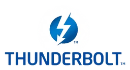 Logo da Thunderbolt, versão horizontal, em fundo transparente
