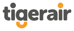 Tigerair logo, monochrome wordmark version, on a transparent background
