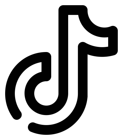 Tiktok Icon Black logo, black icon version, on a transparent background
