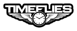 Logo de Timeflies, versión logotipo monocromo, sobre fondo transparente