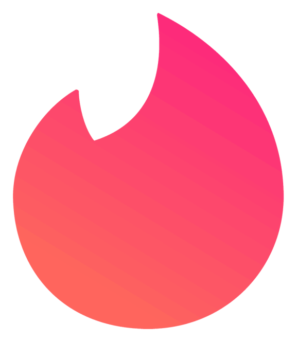 Logo da Tinder, versão ícone, em fundo transparente