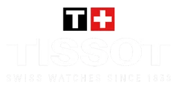 Tissot logo, white version, on a transparent background