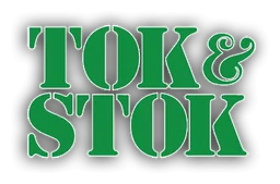 Tok and Stok logo, horizontal version, on a transparent background