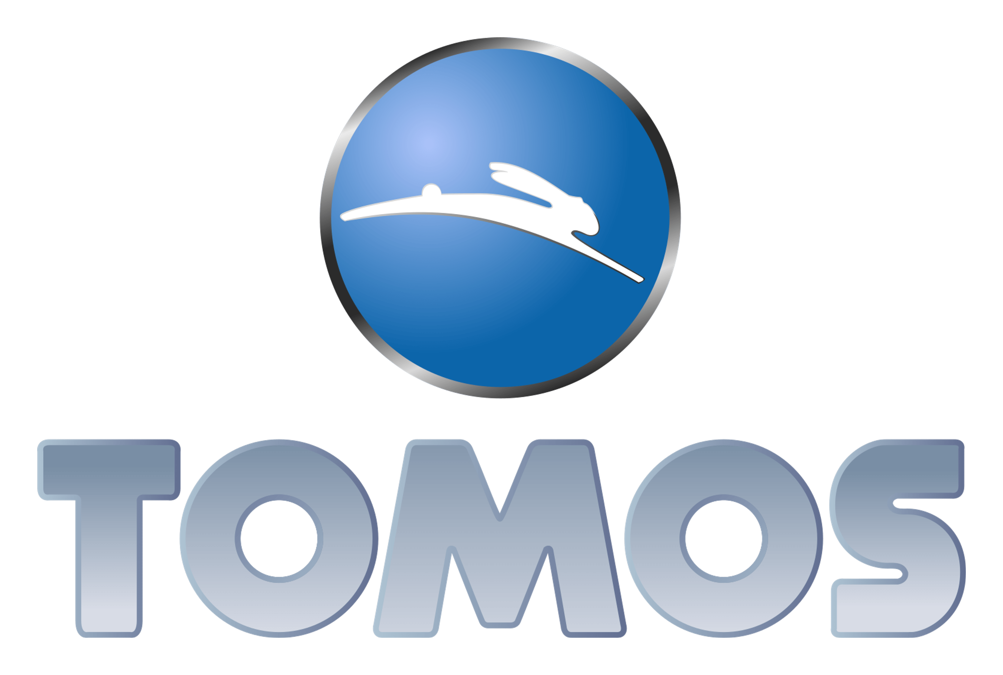 Tomos logo on a transparent background