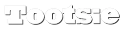 Tootsie Logo, Variante Wortmarke weiß, auf transparentem Hintergrund