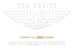 Top Gun logo, white version, on a transparent background