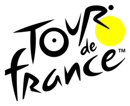 Tour de France Logo, Variante horizontal, auf transparentem Hintergrund