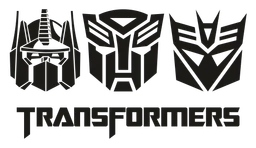 Transformers logo, black version, on a transparent background
