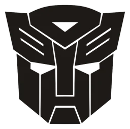 Transformers logo, black icon version, on a transparent background