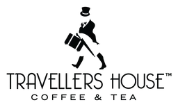 Travelers Coffee logo, black version, on a transparent background
