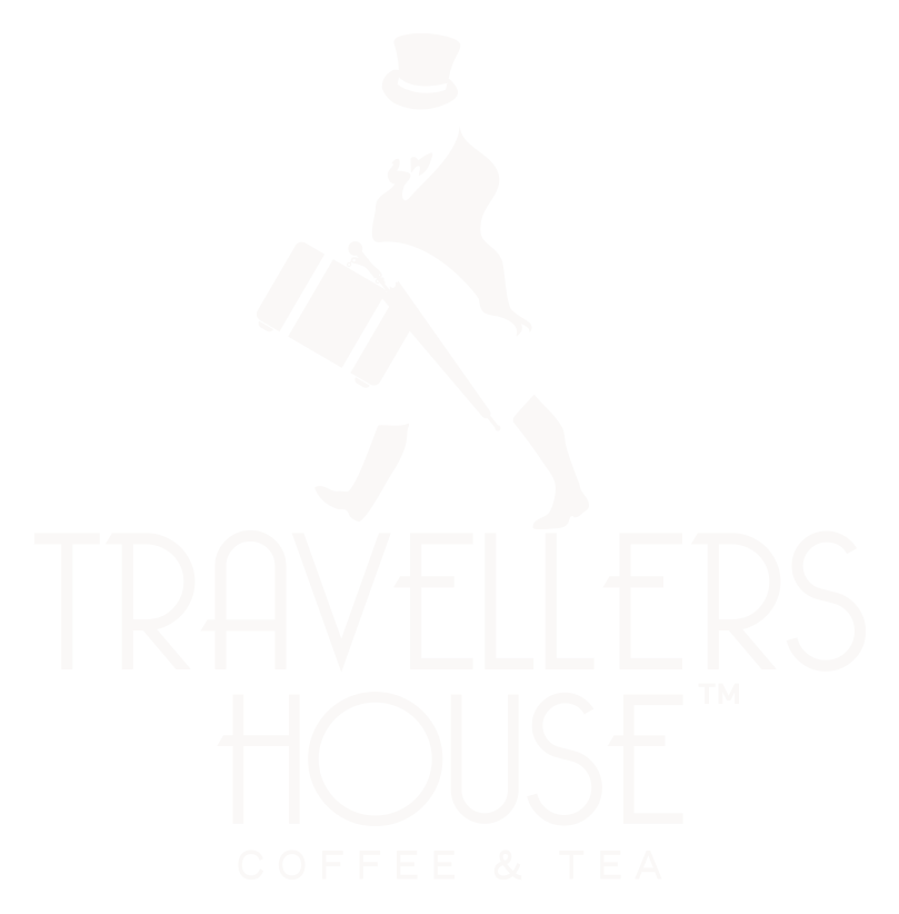 Travelers Coffee logo, white icon version, on a transparent background