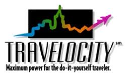 Travelocity logo, horizontal version, on a transparent background