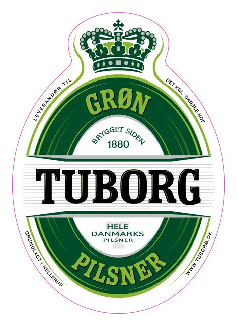 Tuborg logo on a transparent background