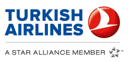 Turkish Airlines logo, horizontal version, on a transparent background