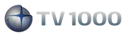 Tv1000 logo, monochrome wordmark version, on a transparent background