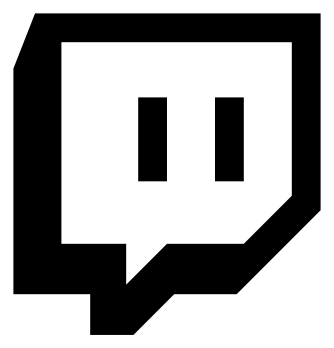 Twitch Logo, Variante Icon schwarz, auf transparentem Hintergrund
