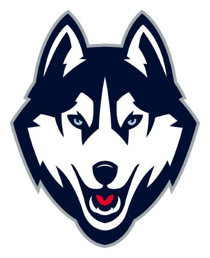Uconn logo, horizontal version, on a transparent background