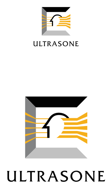 Ultrasone logo, horizontal version, on a transparent background