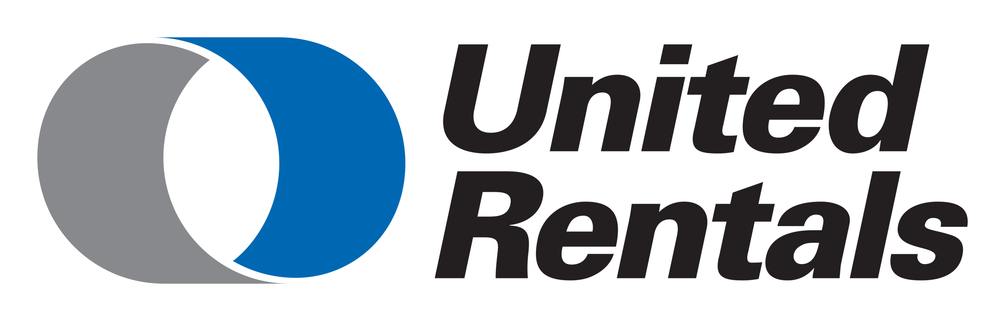 United Rentals logo on a transparent background