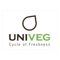 Univeg logo, white version, on a transparent background
