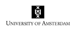 University of Amsterdam logo, white wordmark version, on a transparent background