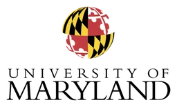 Logo de University of Maryland, versión horizontal, sobre fondo transparente