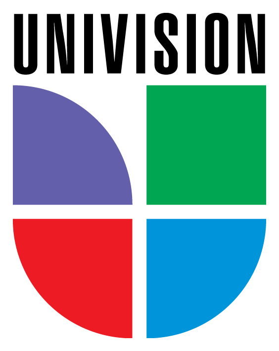 Logo da Univision, versão horizontal, em fundo transparente