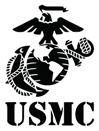 Usmc logo, black version, on a transparent background