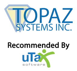 Utax logo, icon version, on a transparent background