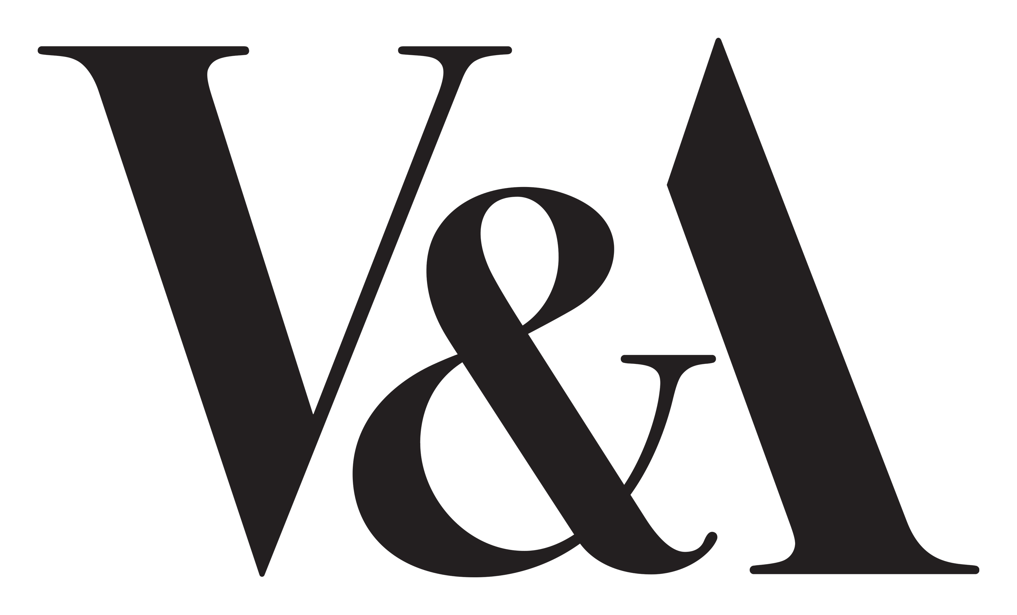 V and A logo on a transparent background