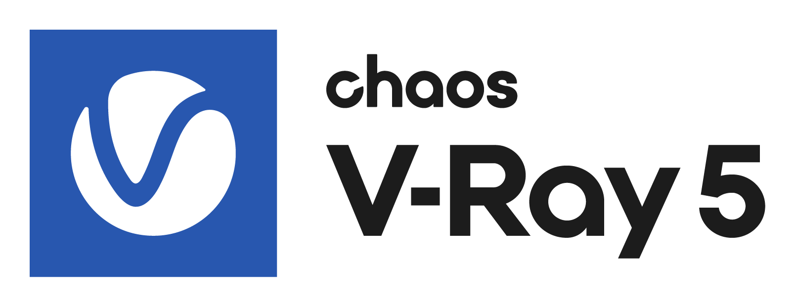 V Ray logo on a transparent background