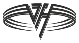 Logo de Van Halen, versión negro, sobre fondo transparente
