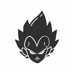 Vegeta logo, black icon version, on a transparent background