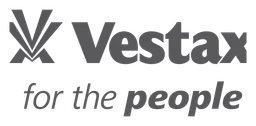 Vestax logo, monochrome version, on a transparent background