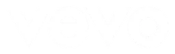 Vevo logo, white wordmark version, on a transparent background